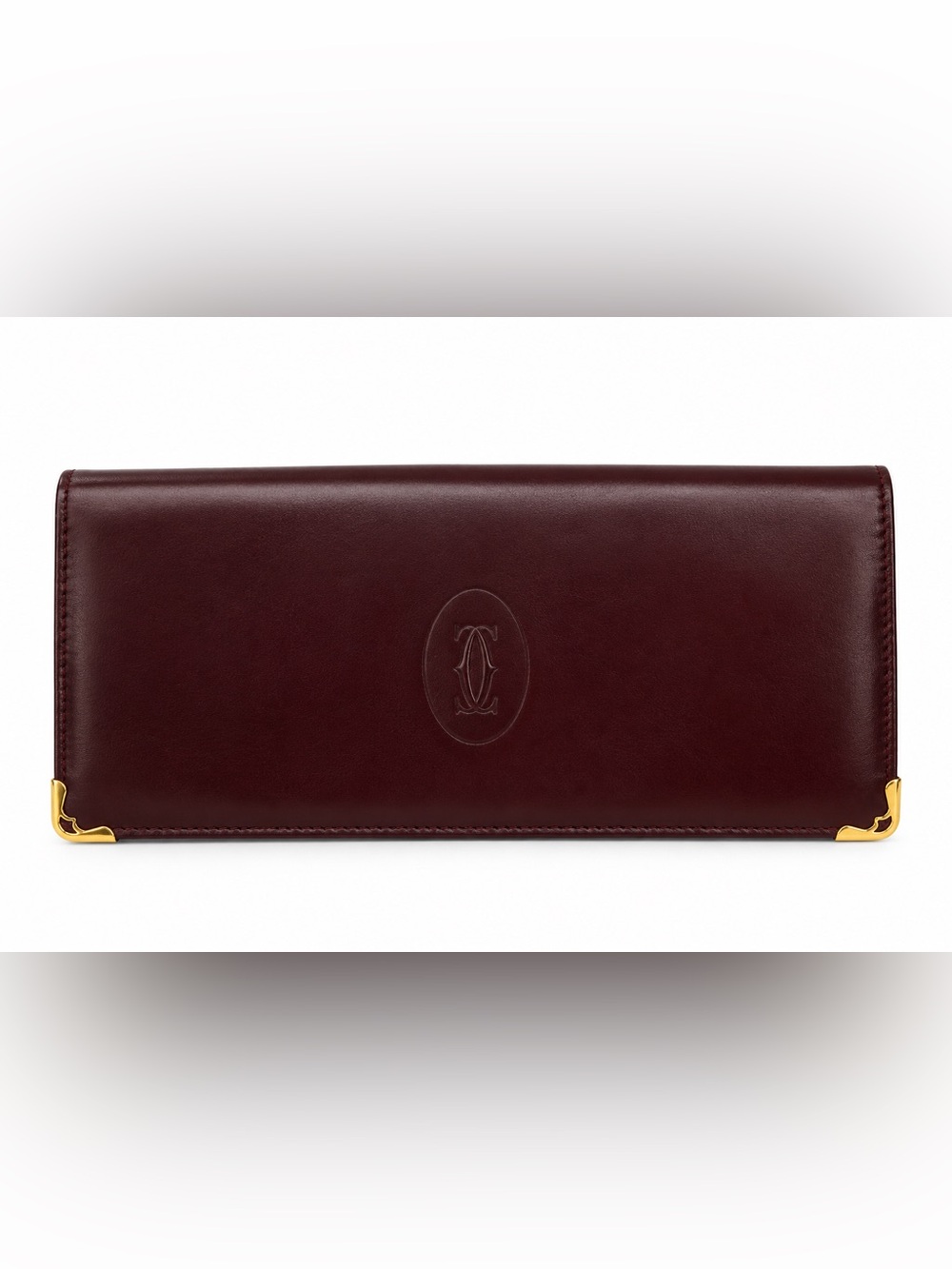 Vintage Cartier Must De Bordeaux Burgundy Leather Long Continental Wallet